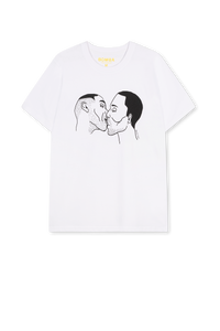 Kissing Guys White Tee